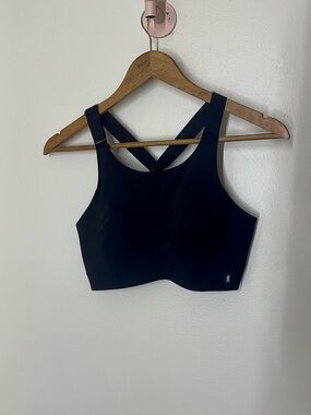 On Running High Support Sports Bra Black Racerback Hook & Eye Size Small